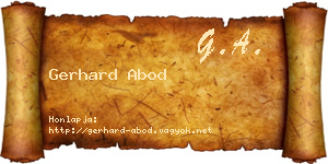 Gerhard Abod névjegykártya